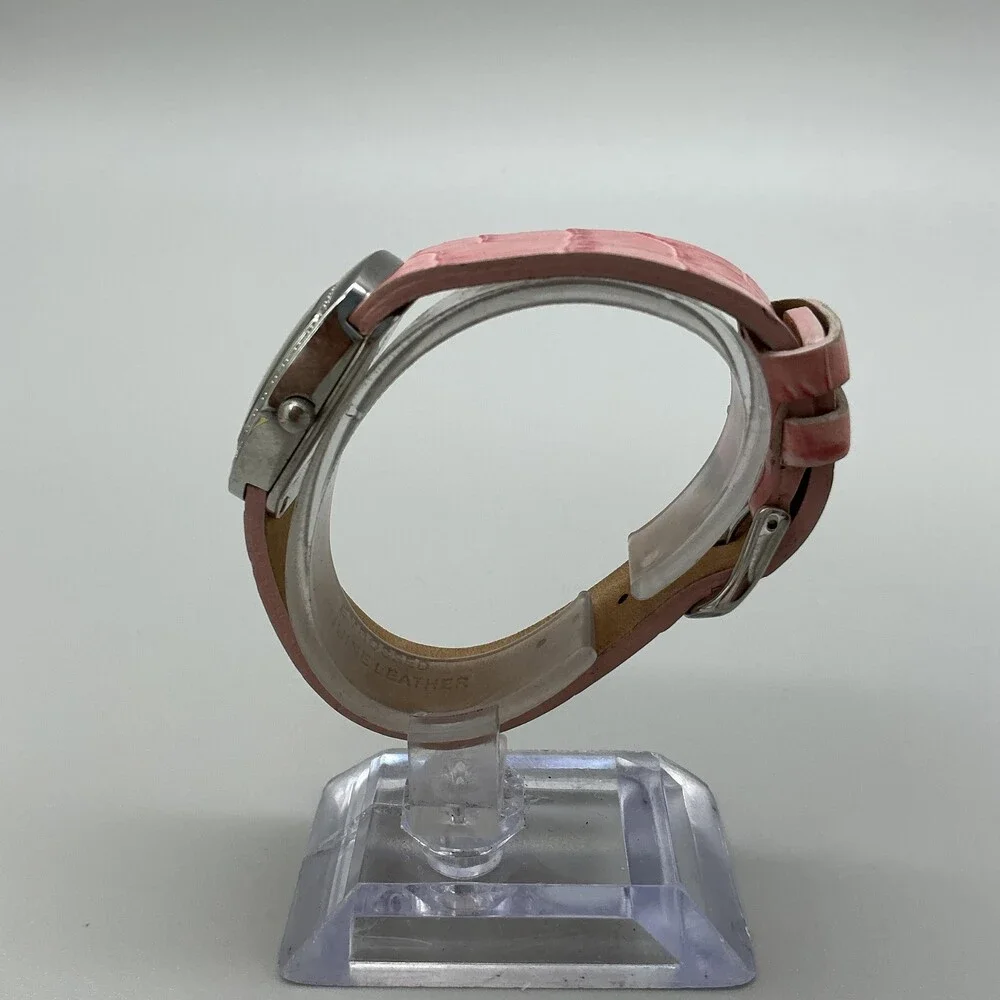 Fossil F2 Womens Watch 25mm Pink MOP Crystals Leather Date ES-9720 New Battery